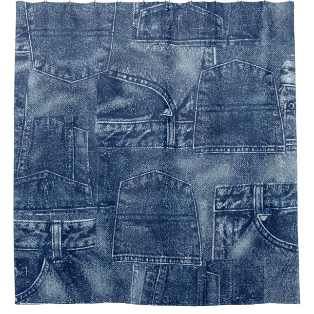 Denim material, shower curtain (Front)