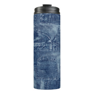 Denim material, thermal tumbler
