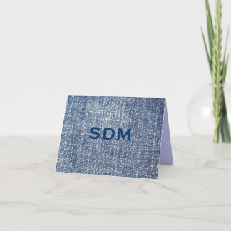Denim Monogram Note Card