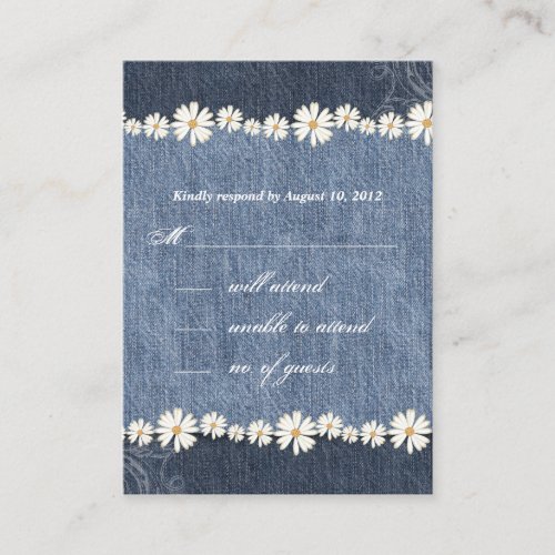 Denim n Daisies Wedding Response Card