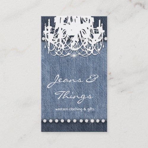 Denim n Diamonds Business Card Chandelier
