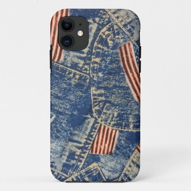 Denim & Old Glory Case-Mate iPhone Case (Back)