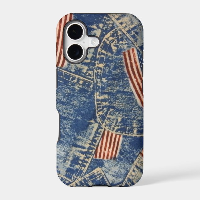 Denim & Old Glory Iphone Case (Back)
