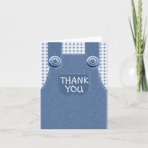 Denim Overalls Thank You Note Card