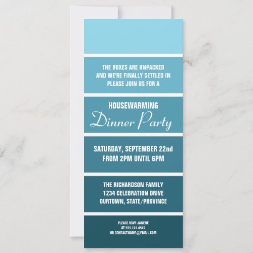 Denim Paint Sample Card Housewarming Invitation