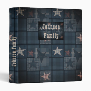 Denim patchwork 3 ring binder