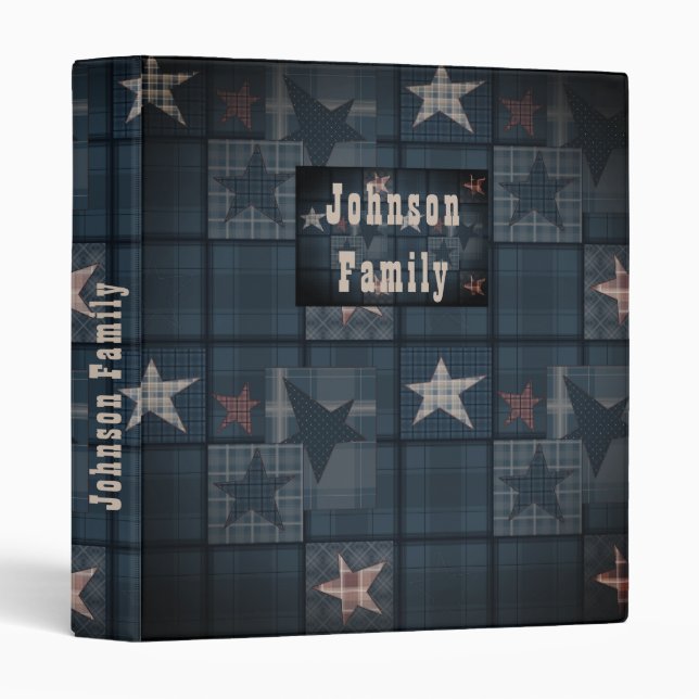 Denim patchwork 3 ring binder (Front/Spine)