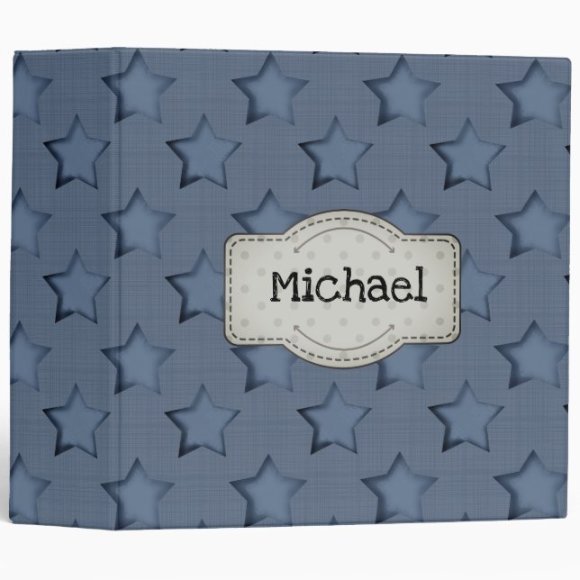 Denim patchwork 3 ring binder (Front/Spine)