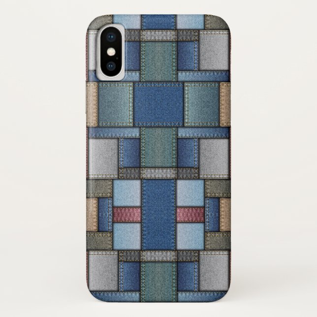 Denim Patchwork Case-Mate iPhone Case (Back)