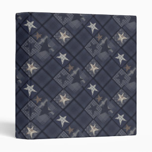 Denim patchwork, denim 3 ring binder