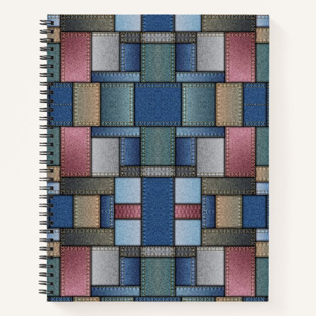 Denim Patchwork Notebook (Front)