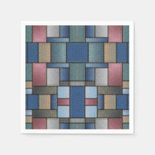 Denim Patchwork Paper Napkins