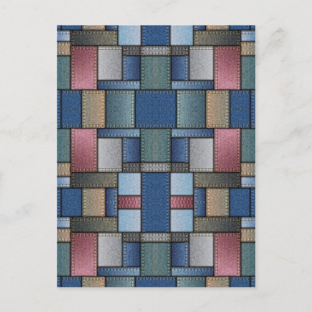 Denim Patchwork Postcard (Front)
