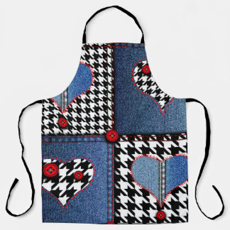 Denim Patchwork: Seamless Fabric Pattern Apron