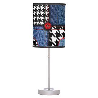 Denim Patchwork: Seamless Fabric Pattern Table Lamp