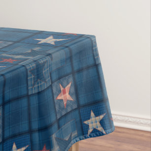 Denim patchwork tablecloth
