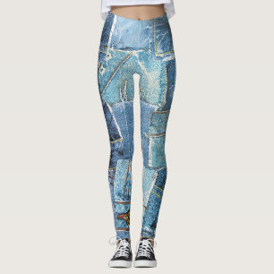 Denim pattern design leggings