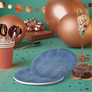 Denim Pattern Paper Plates