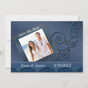 Denim Photo Save the Date Invitation