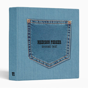 Denim Pocket 3 Ring Binder