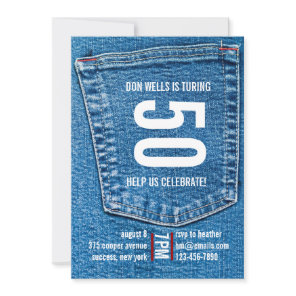 Denim Pocket Invitation