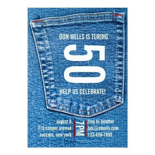 Denim Pocket Invitations 2