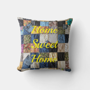 Denim Pocket Quilt Throw Pillow