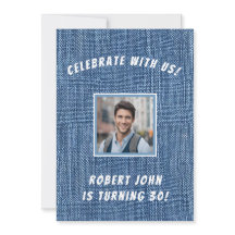Denim Print 30th Golden Birthday