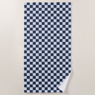 Denim rinse checkerboard pattern beach towel