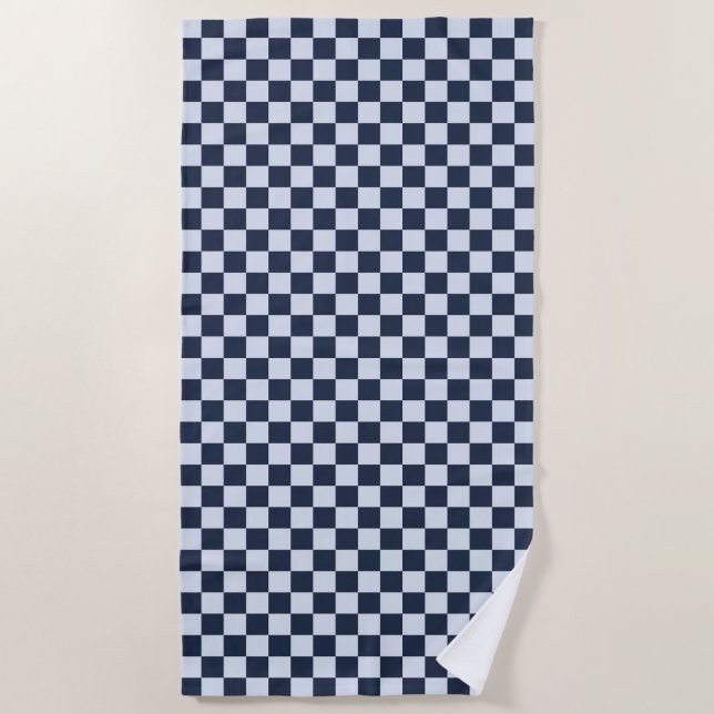 Denim rinse checkerboard pattern beach towel (Front)