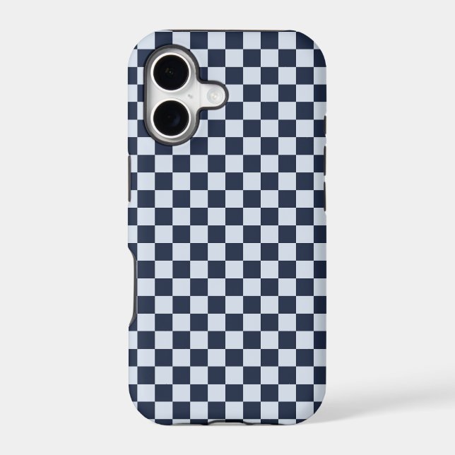 Denim rinse checkerboard pattern iPhone case (Back)