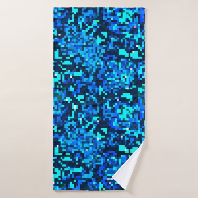 Denim seamless pattern. Denim floral background. B Bath Towel (Bath Towel)