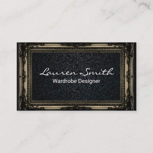 Denim  Sepia Fancy Frame Business Card