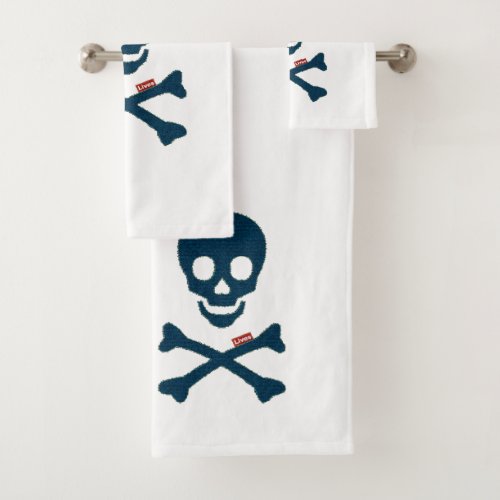 Denim Skull Bath Towel Set