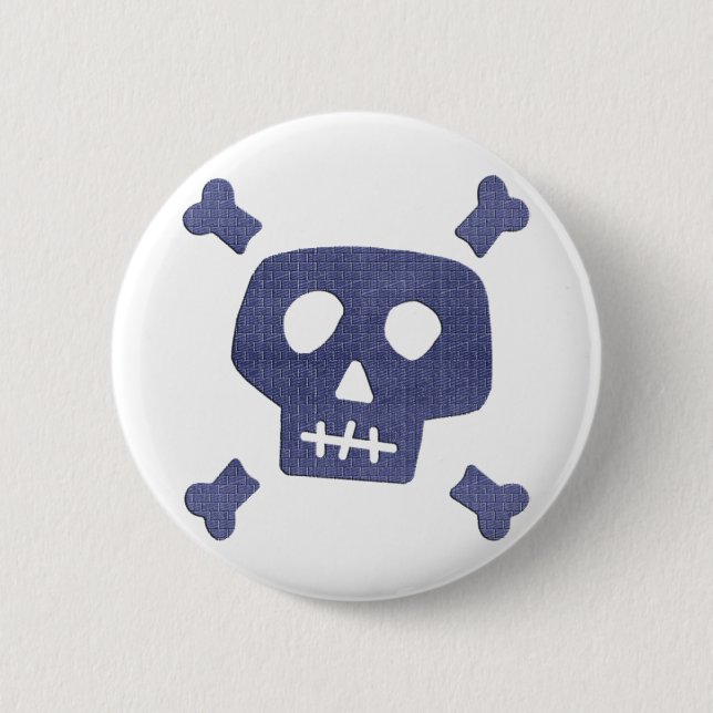 Denim Skull Button (Front)