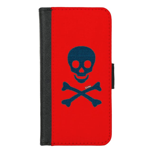 Denim Skull iPhone Wallet Case (Front)