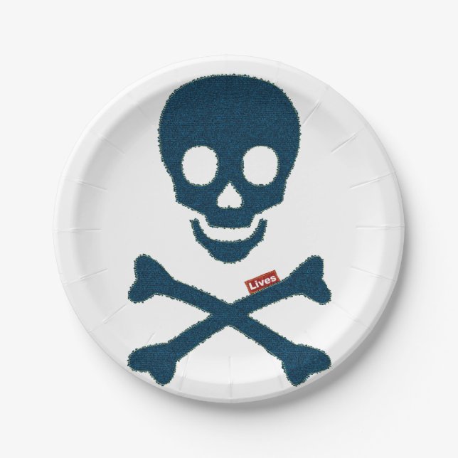 Denim Skull Paper Plates (Front)