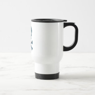 denim skull travel mug