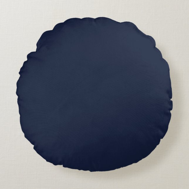 Denim Solid Plain Color Round Pillow (Front)