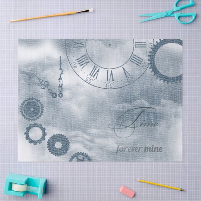 Denim Steampunk Tissue Paper (Craft)