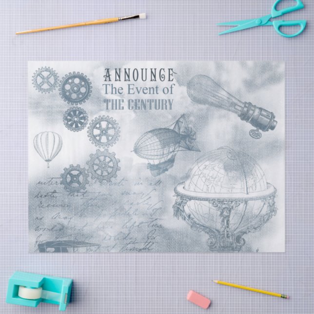 Denim Steampunk Tissue Paper (Craft)