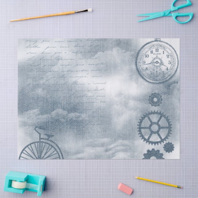 Denim Steampunk Tissue Paper (Craft)