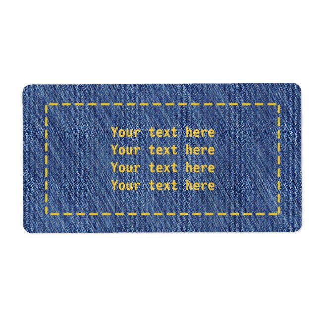 Denim Stitch Jean Party Address Labels Stickers (Front)