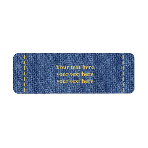 Denim Stitch Jean Party Address Labels Stickers