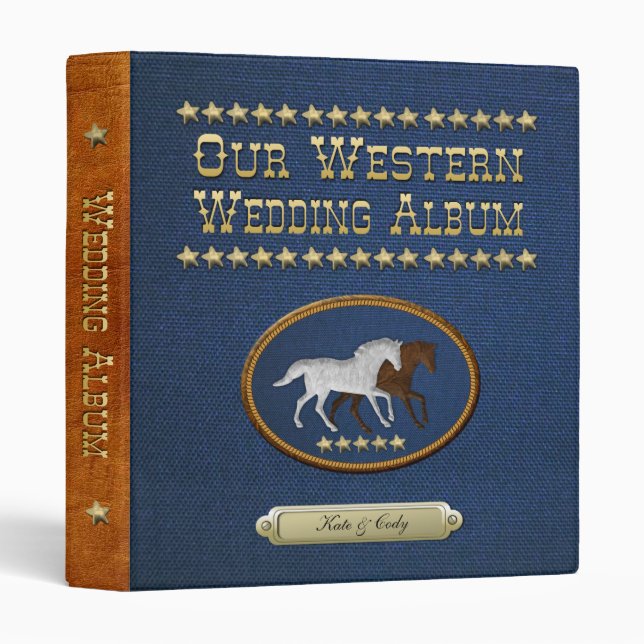 Denim & Suede 3 Ring Binder (Front/Spine)