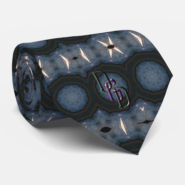 Denim Swirl Neck Tie (Rolled)