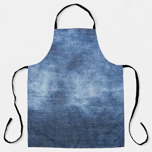 Denim Texture: Worn Fabric Background Apron (Front)