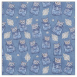 Denim textured Kitten Fun Seamless Repeats Fabric