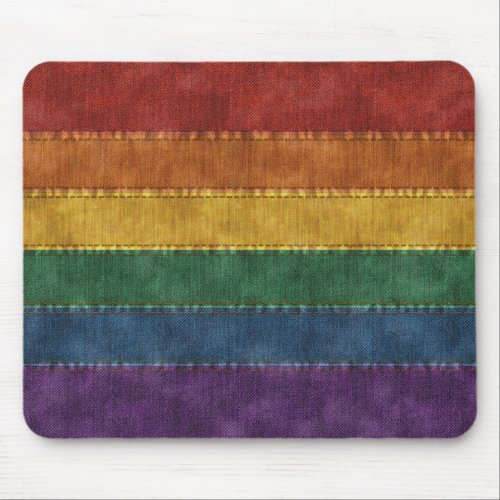  Denim Textured Seamless LGBTQ Pride Rainbow Flag  Mouse Pad