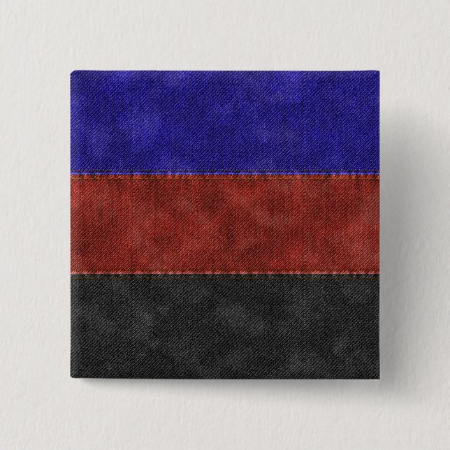 Denim Textured Seamless Polyamory Pride Flag  Button (Front)